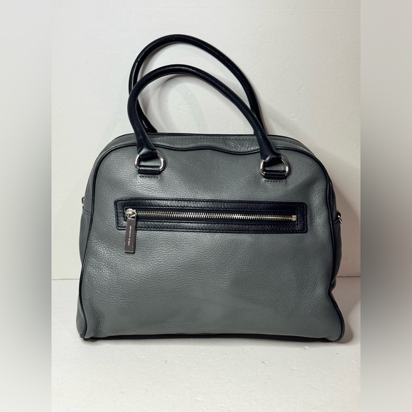 Michael Kors Smoke Gray Leather Convertible Dome Satchel Purse Bag - Picture 5 of 13